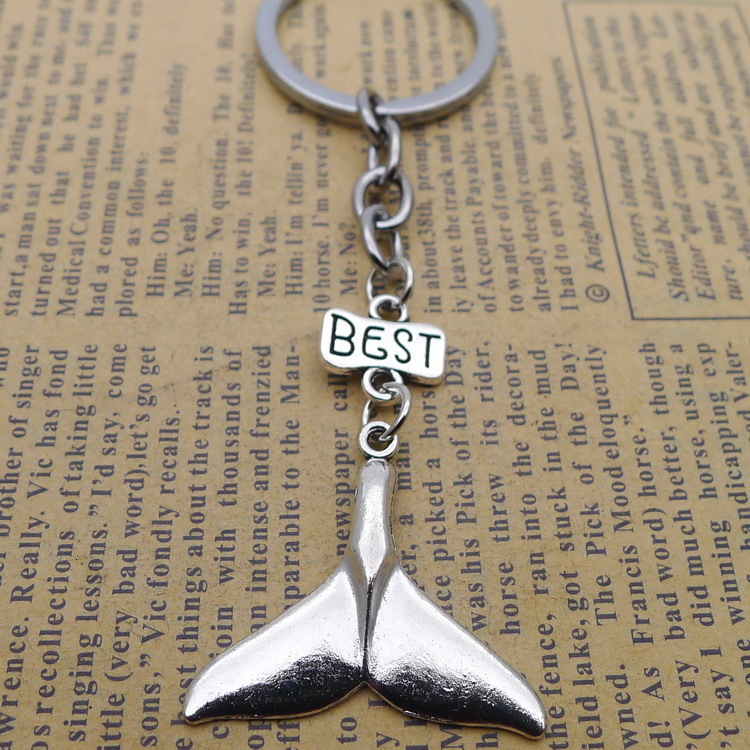 Alloy Tuba Fish Tail Cling To Key Pendant Buckle Ancient Silver Ornaments Parts