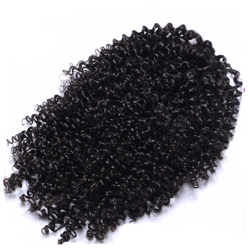 Afro Kinky Curly Ponytail For Women Natural Black Remy Hair 1 Piece 120g Clip In Ponytails Drawstring 100% Human Hair Extension