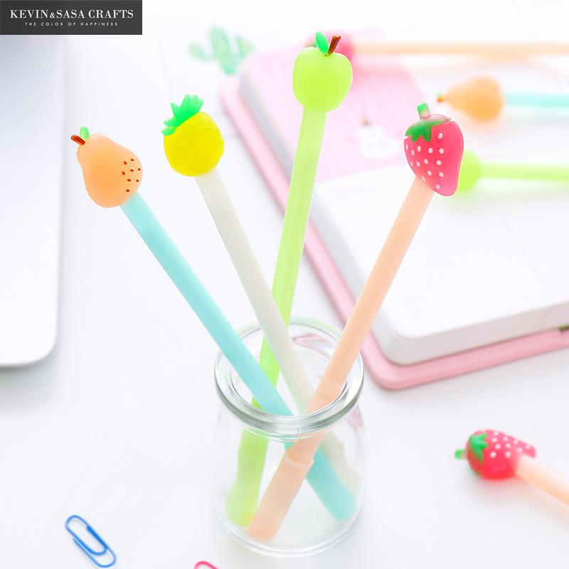 4Pcs Fruit Gel Pen Cute Pen Stationary Kawaii School Supplies Gel Ink School Stationary Office Suppliers Gift Office
