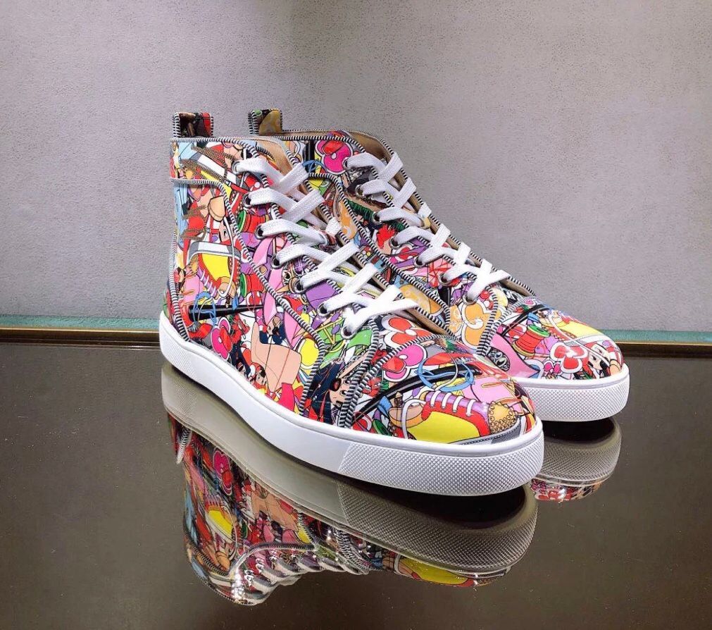 Designers top quality Orlato Super Loubi Print Graffiti Patent Casual Flat,20S Red Bottom High Top Men Sneakers Perfect-brands Outdoor Sport, Black
Designers top quality Orlato Super Loubi Print Graffiti Patent Casual Flat,20S Red Bottom High Top Men Sneakers Perfect-brands Outdoor Sport, Black