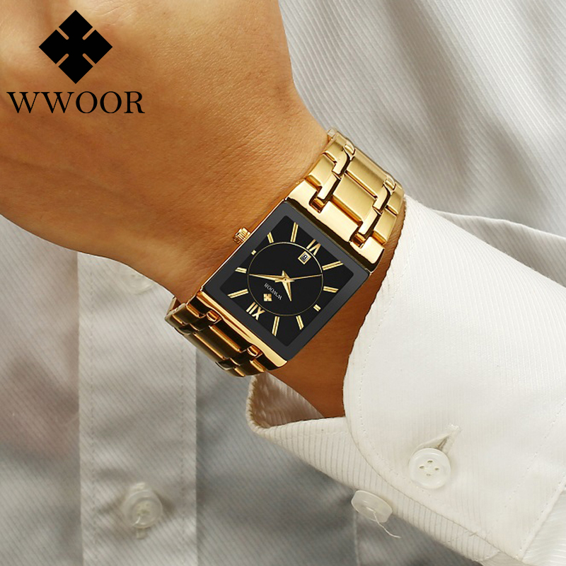 Men Watches Top WWOOR Gold Black Square Quartz watch men 2020 Waterproof Golden Male Wristwatch watches 2020, Black gold
Men Watches Top WWOOR Gold Black Square Quartz watch men 2020 Waterproof Golden Male Wristwatch watches 2020, Black gold