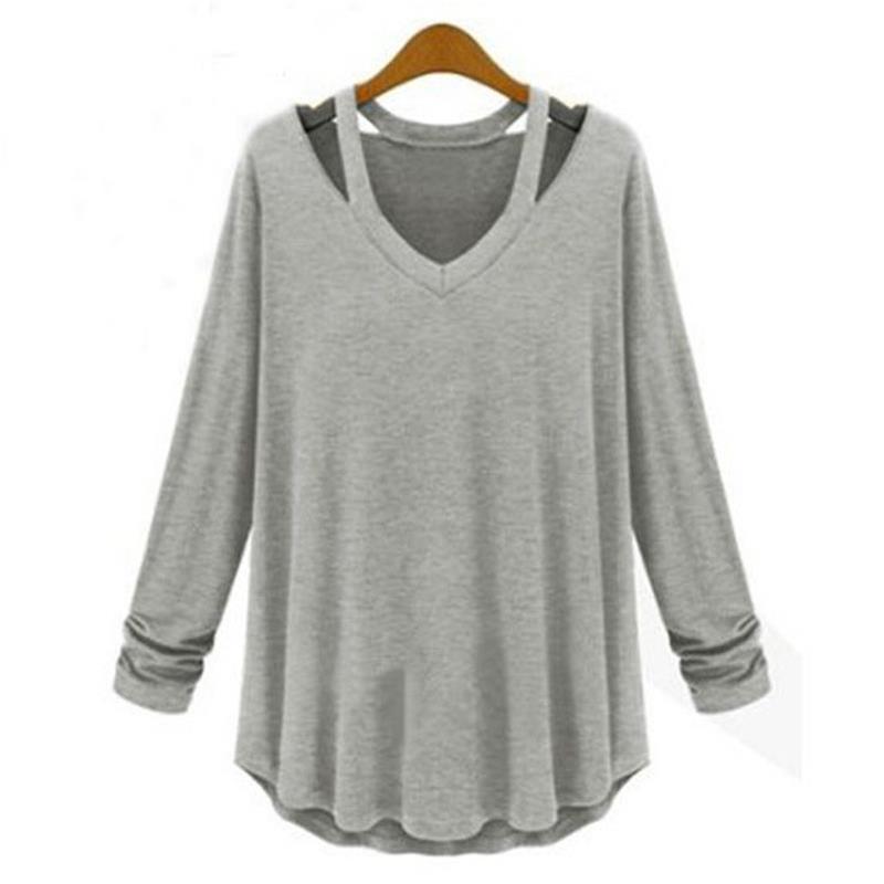 Women T Shirt Long Sleeve Hollow Out Autumn Winter Plus Size O Neck Top Solid Color Black White Long Casual Loose Big T-Shirts, Gray
Women T Shirt Long Sleeve Hollow Out Autumn Winter Plus Size O Neck Top Solid Color Black White Long Casual Loose Big T-Shirts, Gray