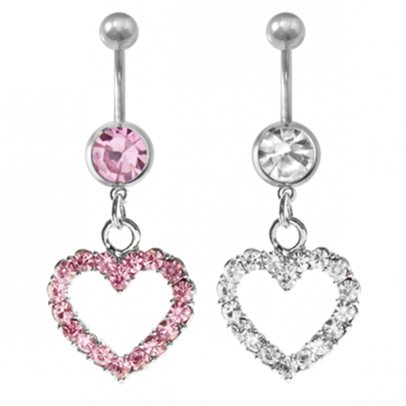 YYJFF D0045 ( 4 colors ) heart style Navel Rings Belly Button Body Piercing Jewelry Dangle Accessories Fashion Charms(10PCS/LOT) JFB-3245