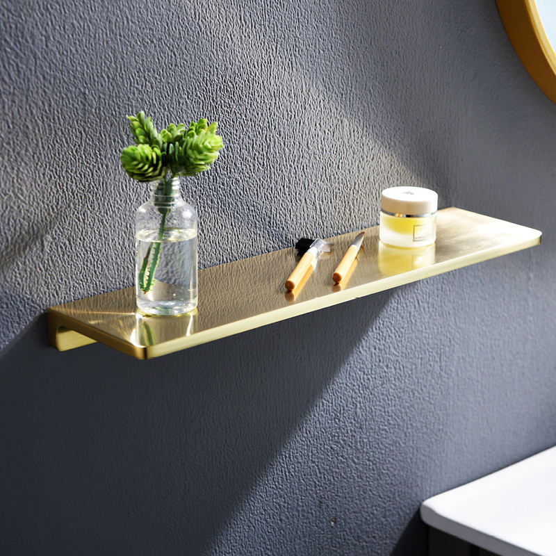 Bathroom Shelf Brass Bath Shower Rack Shower Shelf Bath Holder Bolt Inserting Type Gold Towel Rack Corner Shelf Bath Hardware