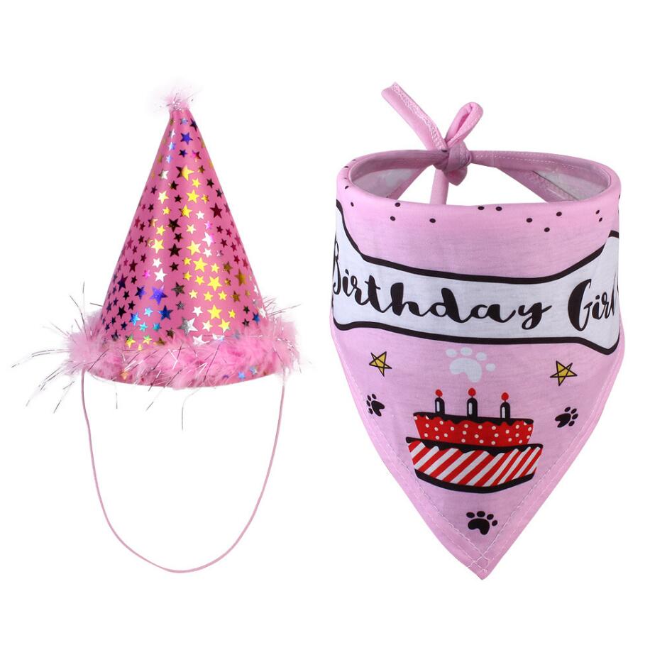 Party Pet Dogs Caps Cat Dog Bibs Birthday Costume Design Head-wear Hat Christmas Bandana Hat Scarf Pets Accessories Supplies