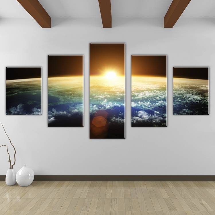 5pcs/set Unframed The Earth Universe Scene Landscape Painting On Canvas Wall Art Painting Art Picture For Living Room Decor