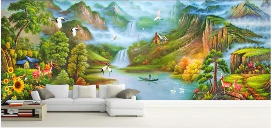custom photo 3d wallpaper Chinese style mountain river oil painting landscape home decor living room 3d wall murals wallpaper for walls 3 d, Non-woven wallpaper
custom photo 3d wallpaper Chinese style mountain river oil painting landscape home decor living room 3d wall murals wallpaper for walls 3 d, Non-woven wallpaper