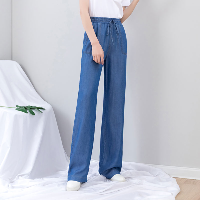 Summer Women Jeans Elastic Waist Lace Up Thin Wide Leg Jeans High Waist Mom Plus Size Korean Fashion Womens Clothing 2019, Dark blue
Summer Women Jeans Elastic Waist Lace Up Thin Wide Leg Jeans High Waist Mom Plus Size Korean Fashion Womens Clothing 2019, Dark blue