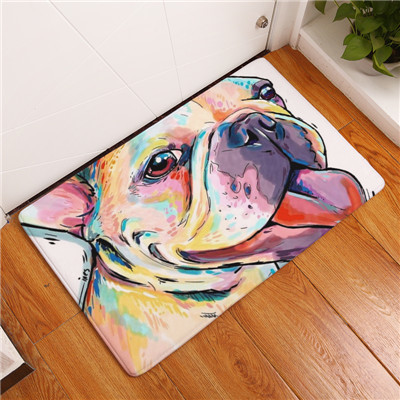 Modern flannel mats Lovely Dog Printing Carpets Anti-slip Floor Mat kitchen Living room Outdoor Rugs Animal DoorMat 40x60cm
