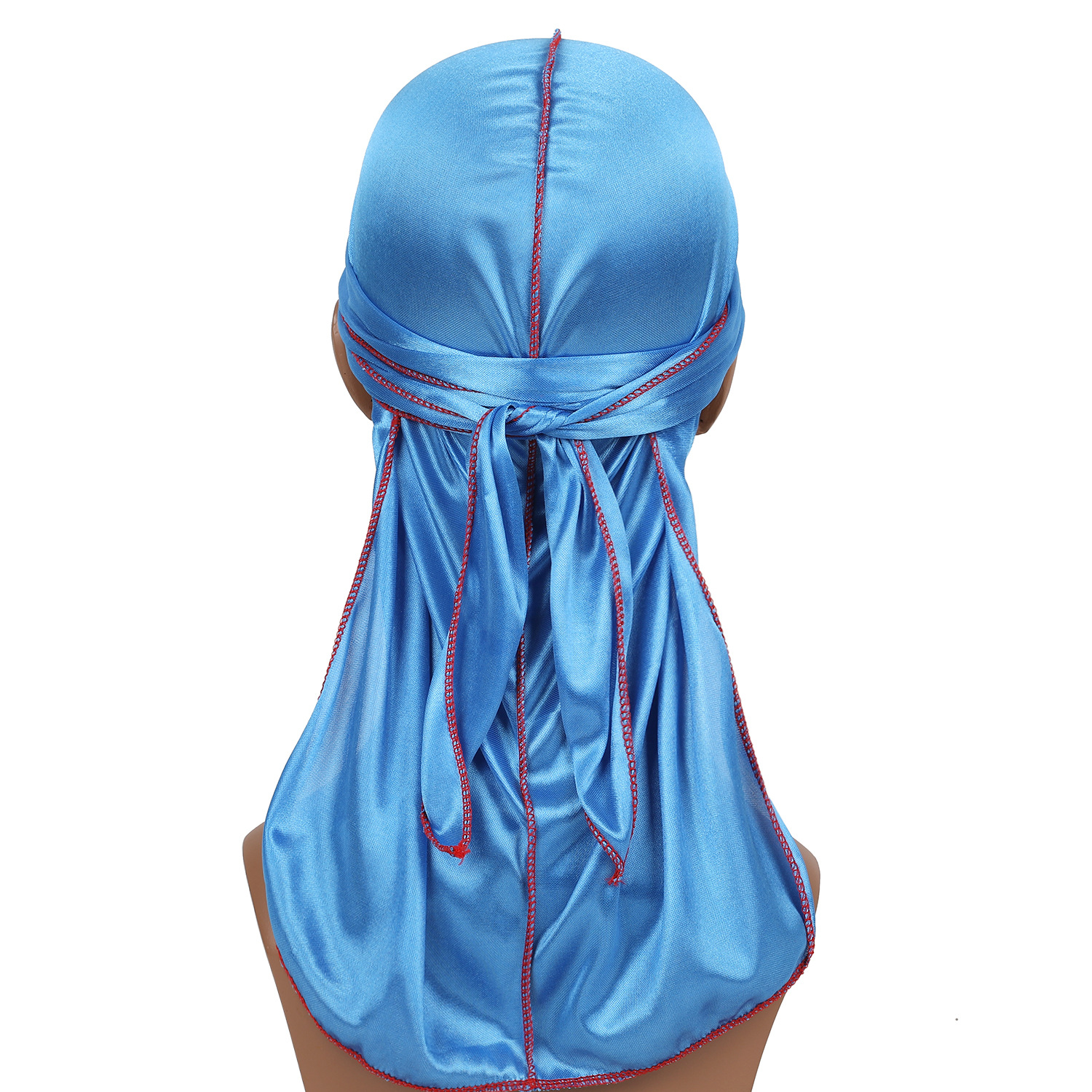 8 color selection Men's Satin Durags Bandana Turban Wigs Men Silky Durag Headwear Headband Long tail Pigtail Pirate Hat