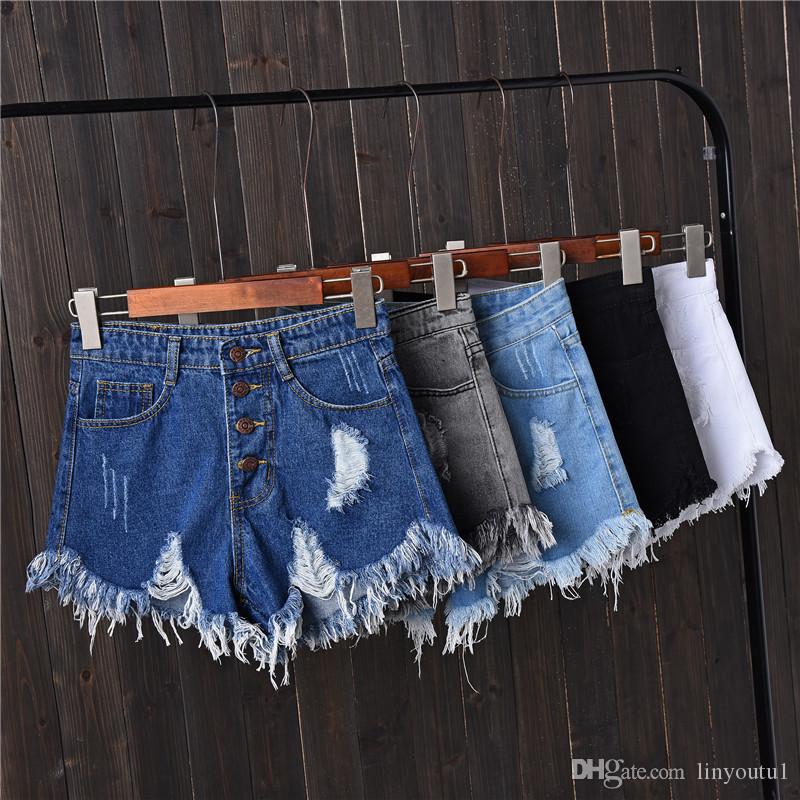 2020 women jeans hot sale denim women shorts high waists fur-lined leg-openings Plus size sexy short Jeans