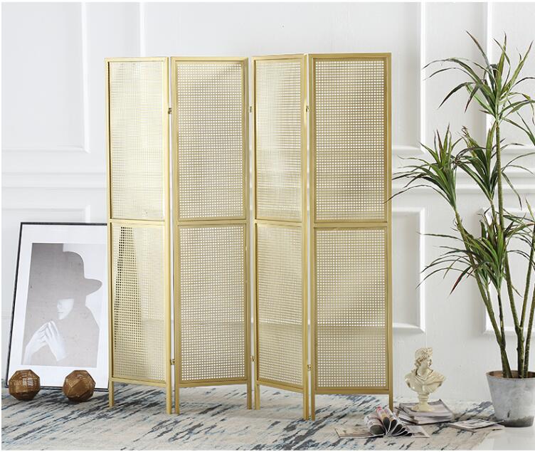 Openwork Screen iron partition living Room Dividers decoration mobile folding simple small house push-pull screens