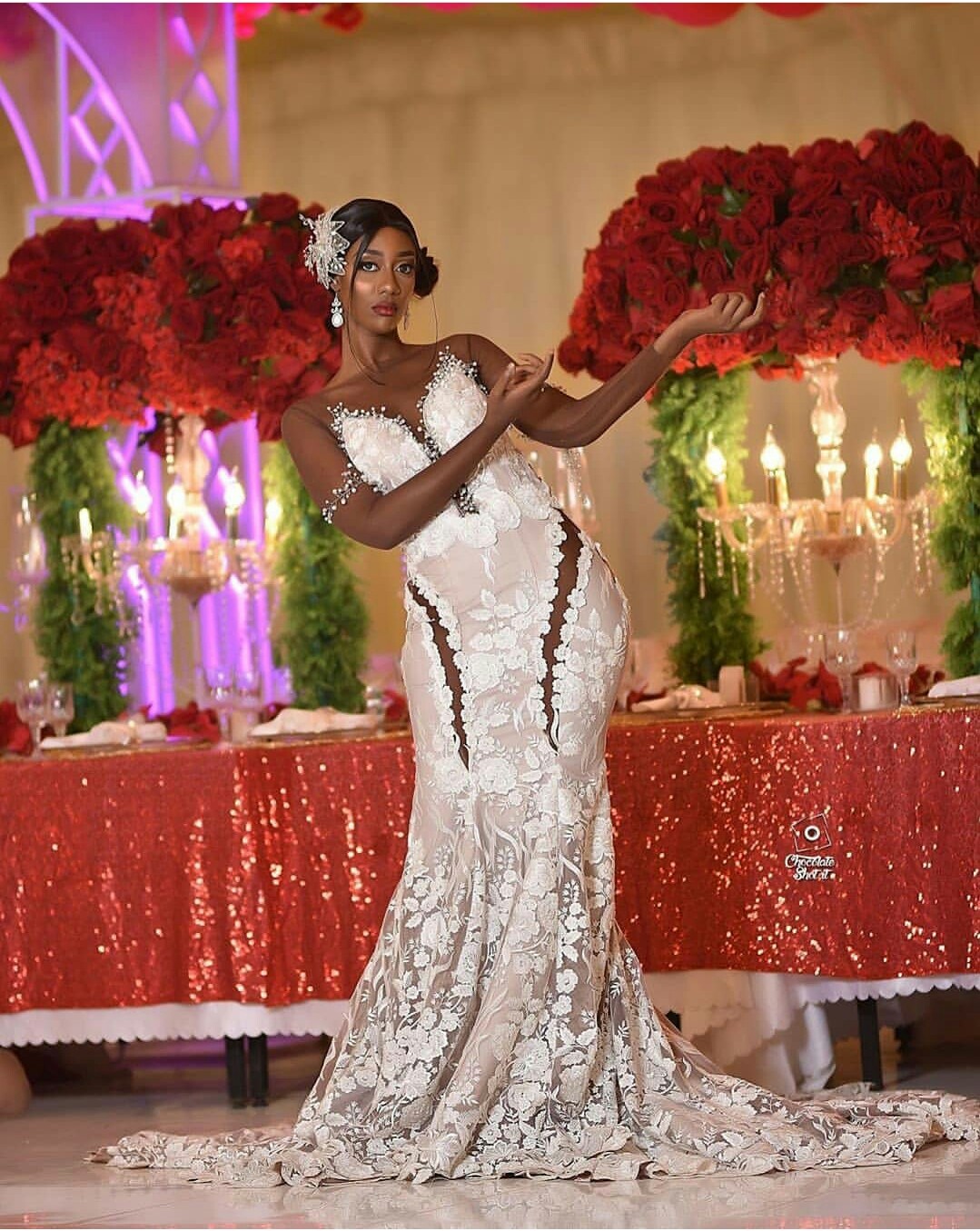 mermaid wedding gowns flower lace appliques sheer neck bridal dress long sleeves tulle wedding dresses vestidos de novia