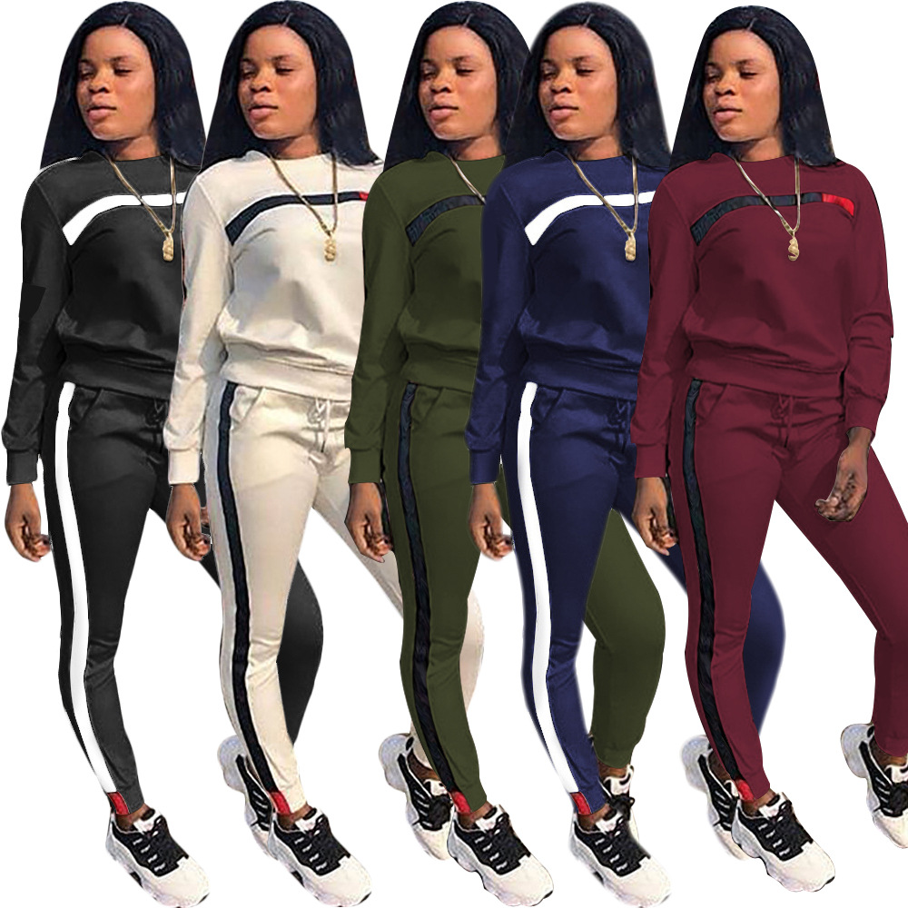 New Womens designer tracksuits Sports Suit Daily Tops and Pants Lady Striped Print Autumn Winter Women Clothes 2 Pieces Outfits Sport suit, Gray
New Womens designer tracksuits Sports Suit Daily Tops and Pants Lady Striped Print Autumn Winter Women Clothes 2 Pieces Outfits Sport suit, Gray