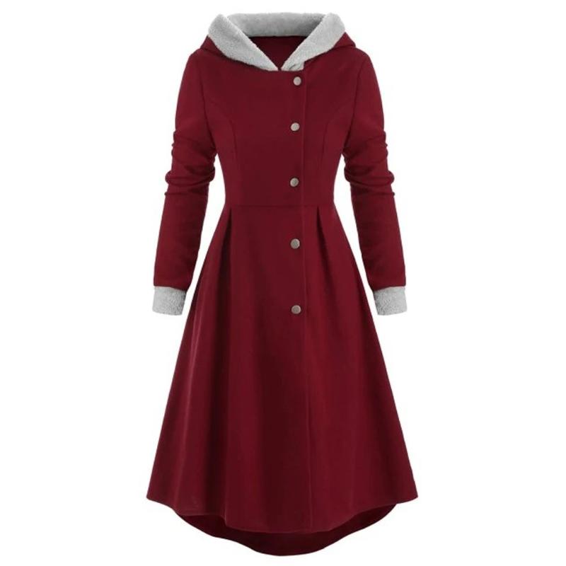 Jaycosin Fashion Women Winter Vintage Cloak Plus Size Button Coat Stylish Long Sleeve Comfortable Long Skirted Hooded Coat 23#4, Burgundy
Jaycosin Fashion Women Winter Vintage Cloak Plus Size Button Coat Stylish Long Sleeve Comfortable Long Skirted Hooded Coat 23#4, Burgundy