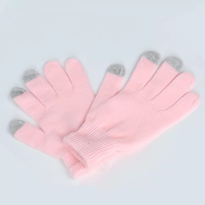18 Colors Touch Screen Fingers Gloves Pure Color Knitted Mittens Unisex Design Winter Keep Warm Wholesale Price