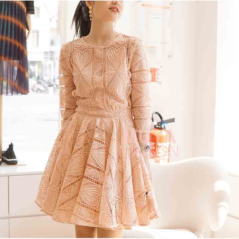 Women Dress 2019 Spring and Summer New Lace Crochet Flower Back Hollow Women's Dress, Pink
Women Dress 2019 Spring and Summer New Lace Crochet Flower Back Hollow Women's Dress, Pink