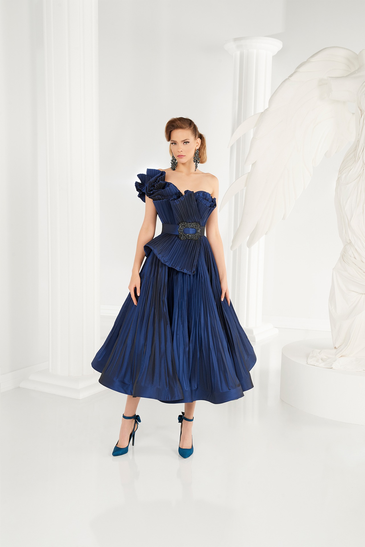 elegant evening formal dresses one shoulder prom dresses girls pageant formal tea length party gowns