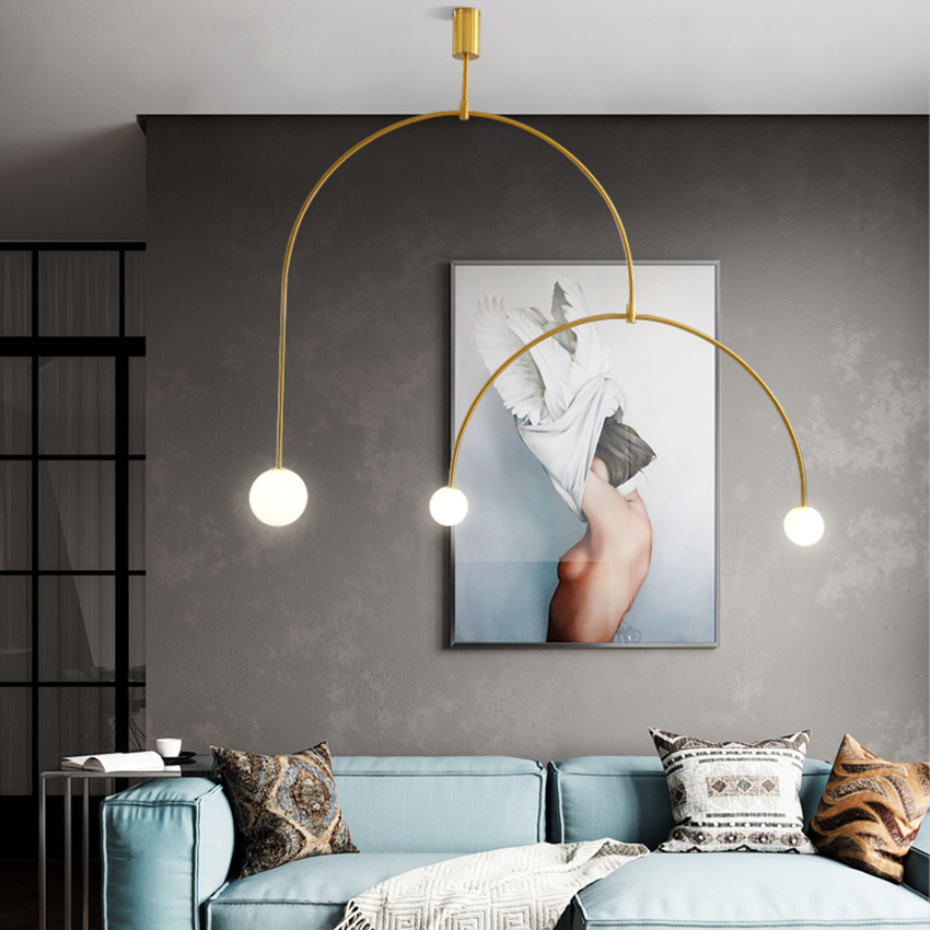 Modern Black/gold Glass Ball Pendant Lights Led Pendant Lamp Lighting Living Room Restaurant Exhibition Luminaria Hanging Lamp