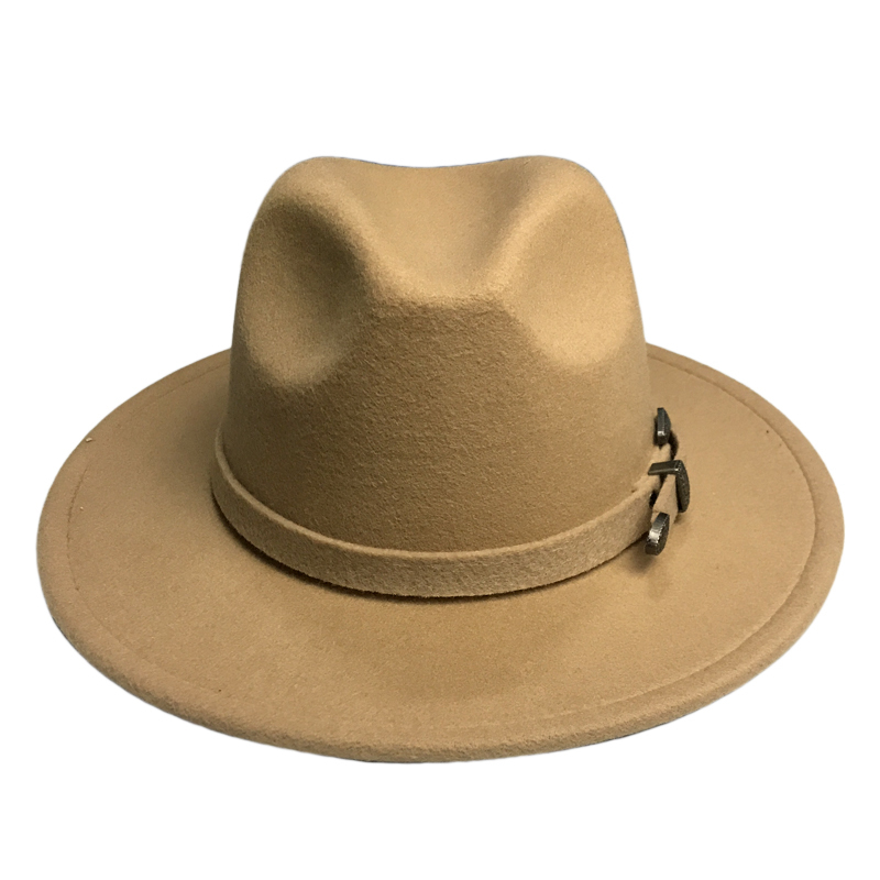 Winter Panama Hat Women Elegant Felt Caps Male Vintage Trilby Hat Wide Brim Fedora CAPS with Belt Chapeau Homme Feutre YY18016 T200106