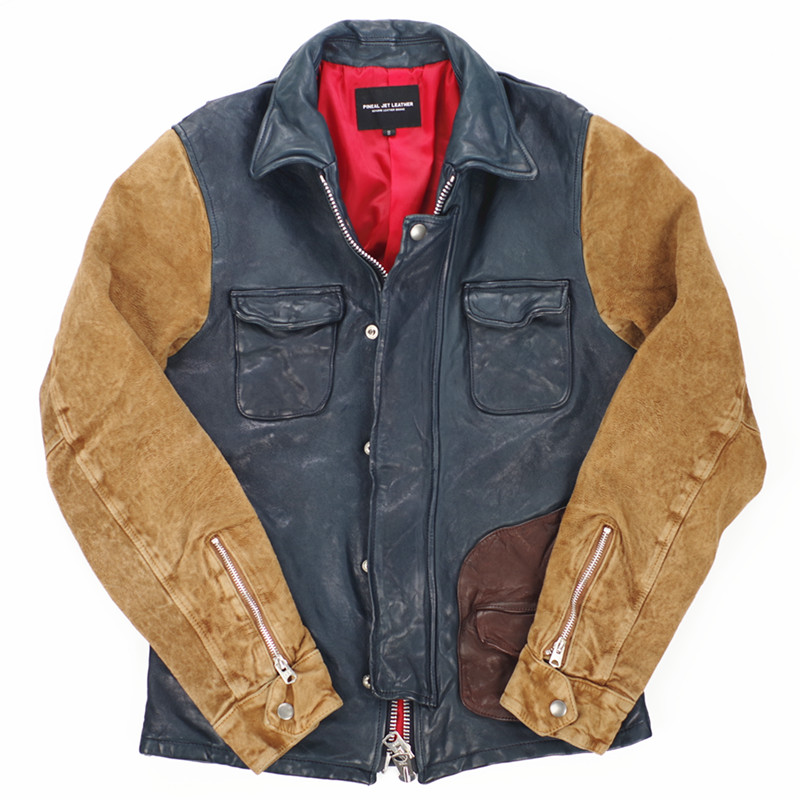 arrivals 2020 new men' patchwork genuine contrast color fashion jacket men suede leather coat male, Blue and yellow
arrivals 2020 new men' patchwork genuine contrast color fashion jacket men suede leather coat male, Blue and yellow