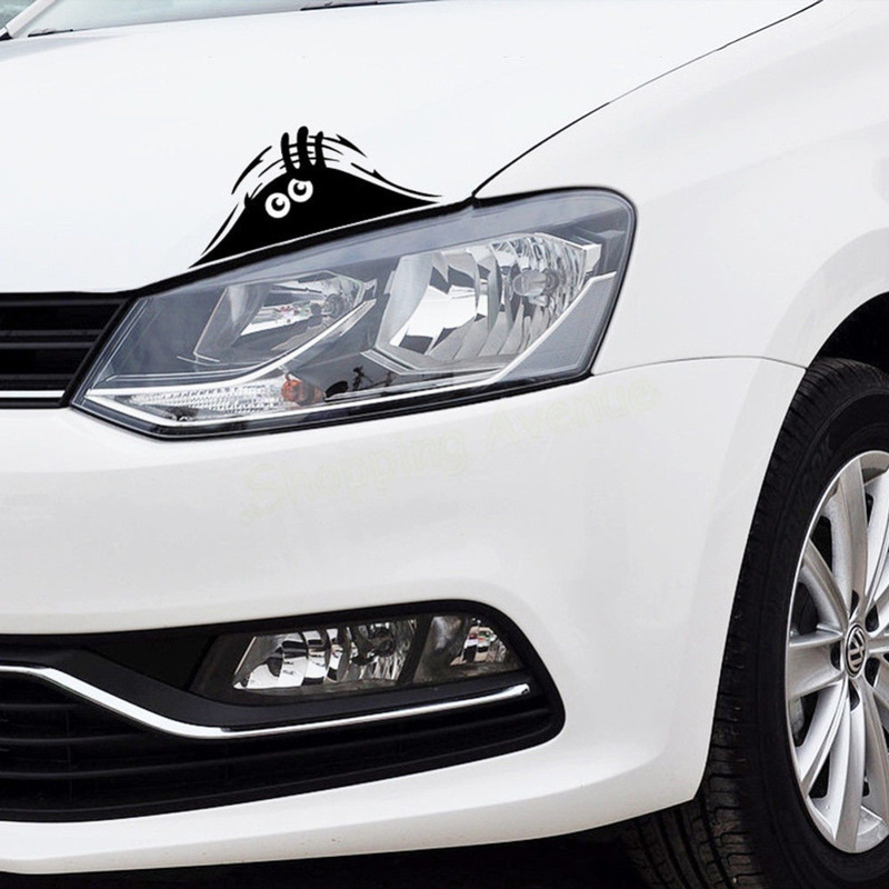 Black Car Styling Accessories Reflective Fashion Funny Peeking Monster Car Sticker Vinyl Decal Decorate Waterproof Stickers