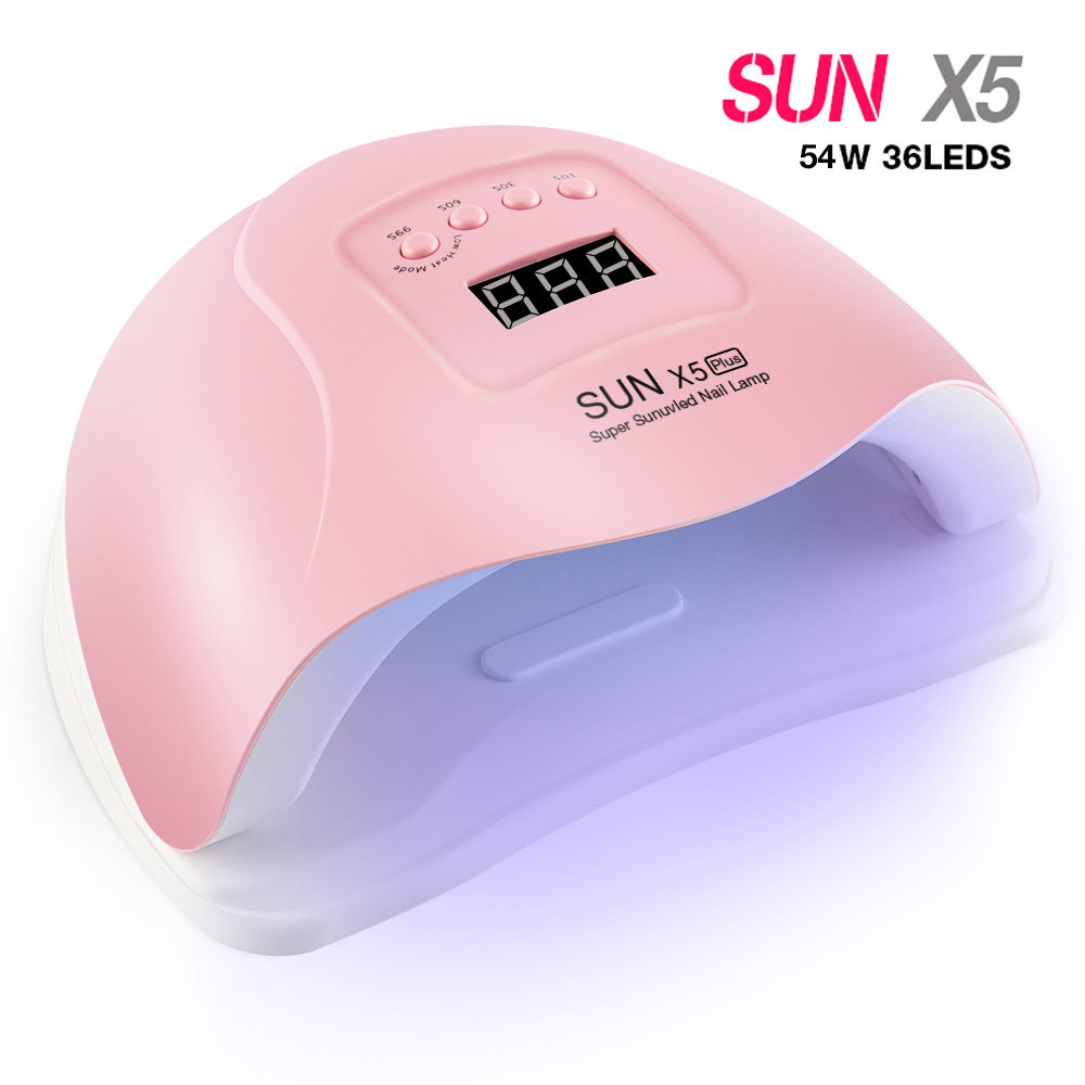54W SUN X5 Plus Nail Dryer LCD Display 36 LED Dryer Nail Lamp UV LED Lamp for Curing Gel Polish Auto Sensing Lamp For Nails