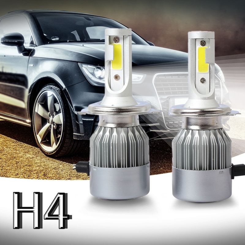

New 2pcs C6 LED Car Headlight Kit COB H4 36W 7600LM White Light Bulbs