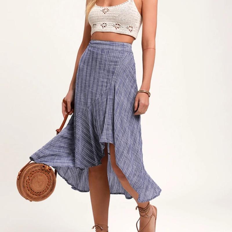 Vintage Women Striped High Waist Midi Skirts Casual Cotton Linen Bohemia Asymmetrical Leisure Beach Party Holiday Skirts#p3, Blue
Vintage Women Striped High Waist Midi Skirts Casual Cotton Linen Bohemia Asymmetrical Leisure Beach Party Holiday Skirts#p3, Blue