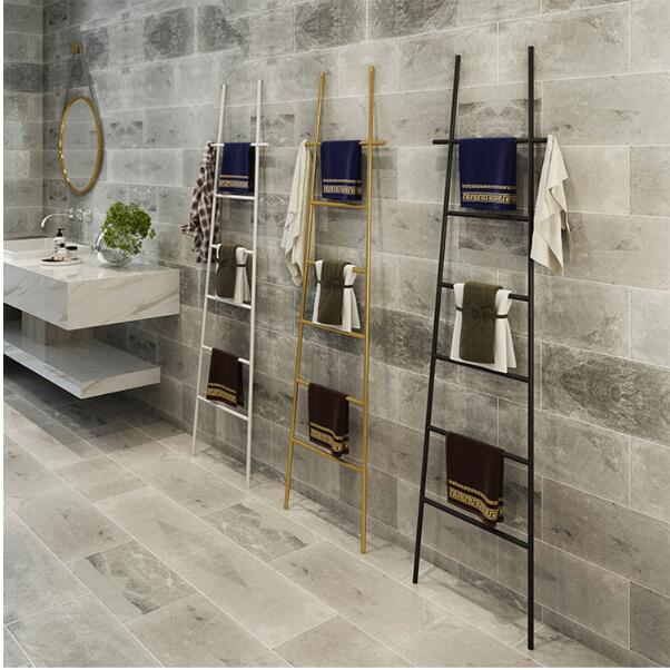 Ladder decoration Bathroom Shelves towel hanger Nordic landing art perforated free metal simple coat rack
