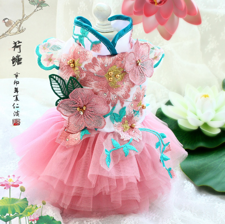 Free shipping ZLOVEPET handmade dog clothes The Peony Pavilion light silk Embroidery pet tutu dog dresses cats lady adorable poodle Yorkshir, Pink
Free shipping ZLOVEPET handmade dog clothes The Peony Pavilion light silk Embroidery pet tutu dog dresses cats lady adorable poodle Yorkshir, Pink