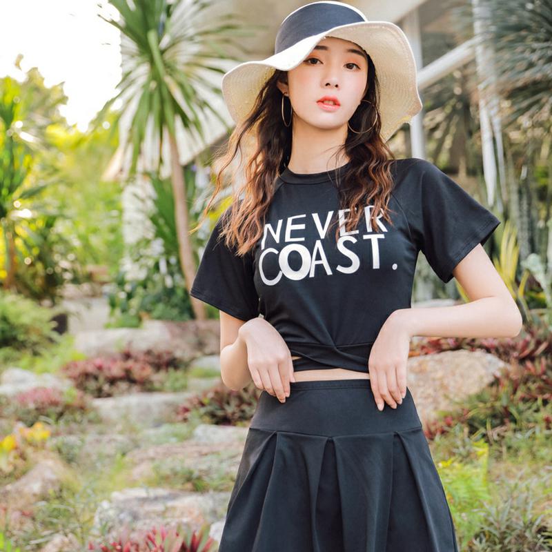 Fashion Summer Two Piece Set Swimming Shirt Skirt Set for Women Girls Beach Wear, Black
Fashion Summer Two Piece Set Swimming Shirt Skirt Set for Women Girls Beach Wear, Black