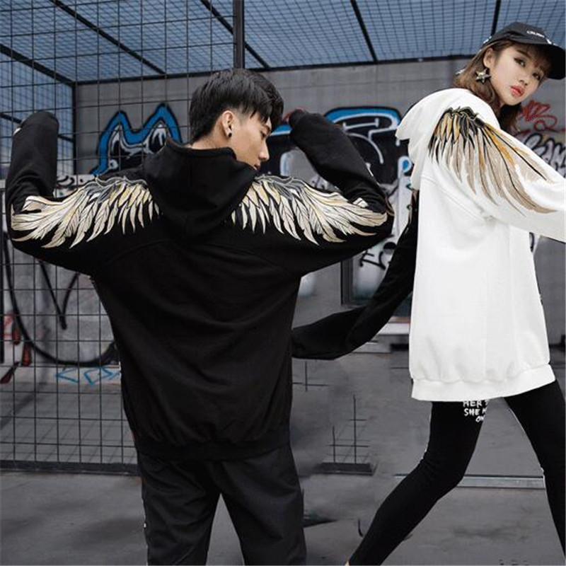 2019 autumn heavy work embroidery men hoodie lover clothes back wings hoodies men and women street hip hop loose sweatshirt sudadera mujer, Black
2019 autumn heavy work embroidery men hoodie lover clothes back wings hoodies men and women street hip hop loose sweatshirt sudadera mujer, Black