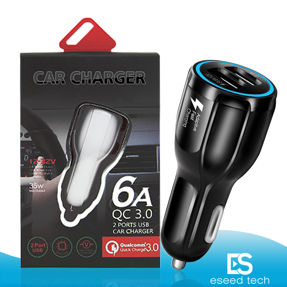 For Samsung Galaxy S8 Iphone QC3.0 fast charge 6A Qualcomm Quick Charge car charger Dual USB phone charger with Retail package
For Samsung Galaxy S8 Iphone QC3.0 fast charge 6A Qualcomm Quick Charge car charger Dual USB phone charger with Retail package
