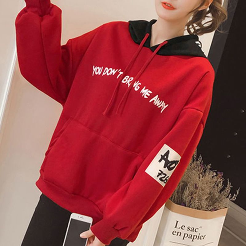 Women Women Plus Size Winter Long Sleeve Contrast Color Hooded Sweatshirt Drawstring Hip Hop Streetwear Letters Print Oversized, Red hoodies
Women Women Plus Size Winter Long Sleeve Contrast Color Hooded Sweatshirt Drawstring Hip Hop Streetwear Letters Print Oversized, Red hoodies