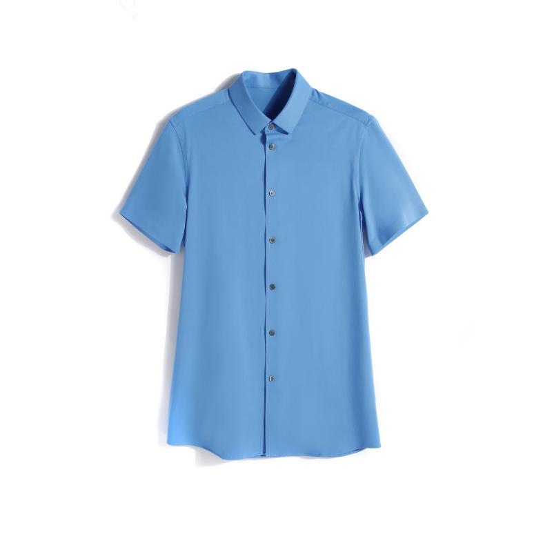 Manufacturer fashion slim fit short sleeve knitting dress shirt for man, Sky blue
Manufacturer fashion slim fit short sleeve knitting dress shirt for man, Sky blue