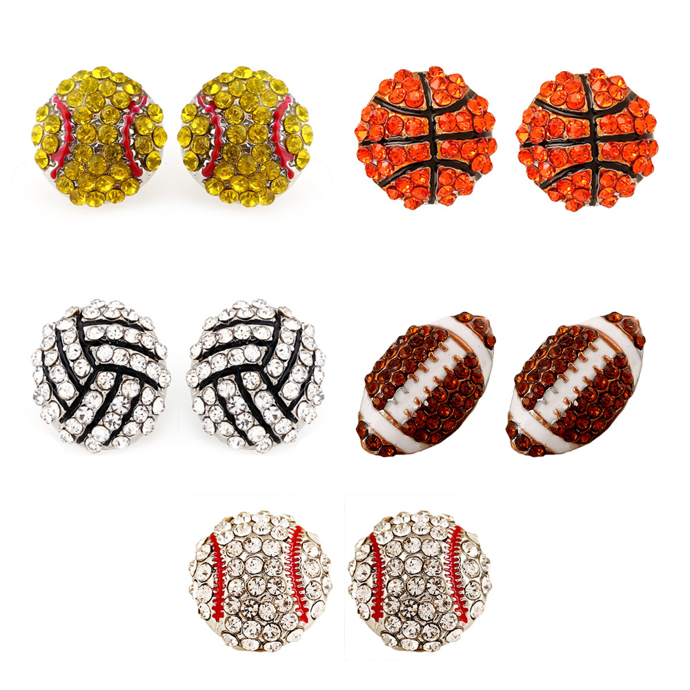 Unique Basketball Volleyball Baseball Softball Earrings Studs 2019 Rhinestone Crystal Bling Earrings Women Girl Sports Fashion Jewelry
Unique Basketball Volleyball Baseball Softball Earrings Studs 2019 Rhinestone Crystal Bling Earrings Women Girl Sports Fashion Jewelry