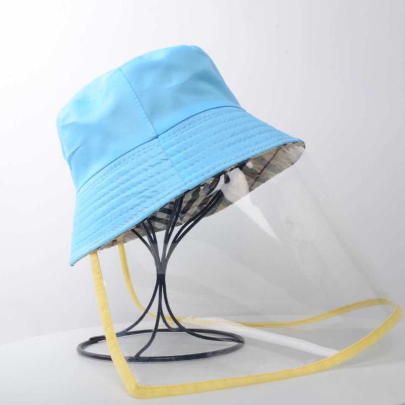 New Anti-fog Anti-spitting Protective Bucket Hat with Transparent Face Cover Sandproof Sun Protection Anti-dust Hat VJ-Drop