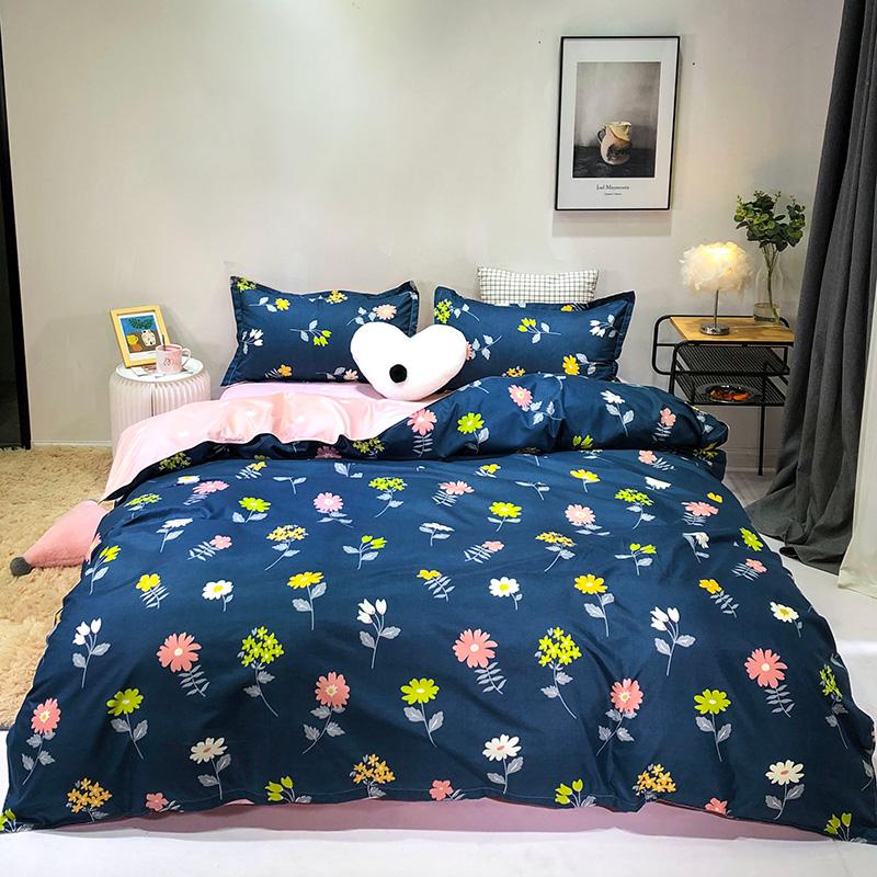 Ink blue pink flowers bed linen bedding set duvet cover flat bed sheet pillowcase king queen full single size Family size
Ink blue pink flowers bed linen bedding set duvet cover flat bed sheet pillowcase king queen full single size Family size