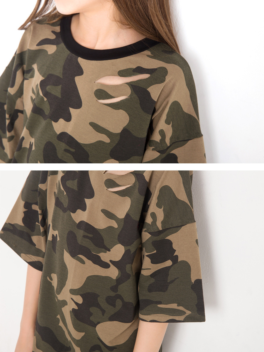 Camouflage Girls Dress For Teenage Europe Style Short Sleeved Summer Dress Fashion Kids Clothing Real Shot For 6 8 10 12 14 Year Y19061801