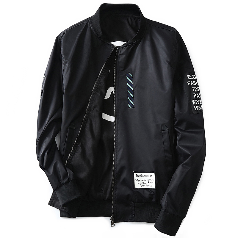 2019 Spring Autumn Smiling Face Jacket Mens Bomber Fashion Coat And Flight Jacket Double-sided, Black
2019 Spring Autumn Smiling Face Jacket Mens Bomber Fashion Coat And Flight Jacket Double-sided, Black