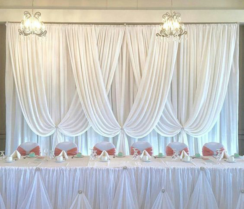 3x6m Luxury Wedding Backdrop Pure White Wedding drape and curtain wedding decoration Free shipping fast delivery