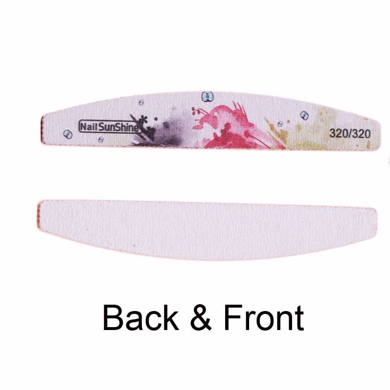 5Pcs/Set Double Sidede Grinding Nail File 80/100/150/180/240/320Half Moon Nail File Buffer Block Polish Manicure Polishing Files