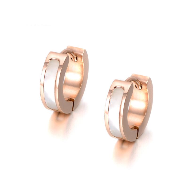 Black/White Shell Round Hoop Earrings Stainless Steel Rose Gold Color Wedding Earrings Jewelry Gift For Women JE18038
Black/White Shell Round Hoop Earrings Stainless Steel Rose Gold Color Wedding Earrings Jewelry Gift For Women JE18038