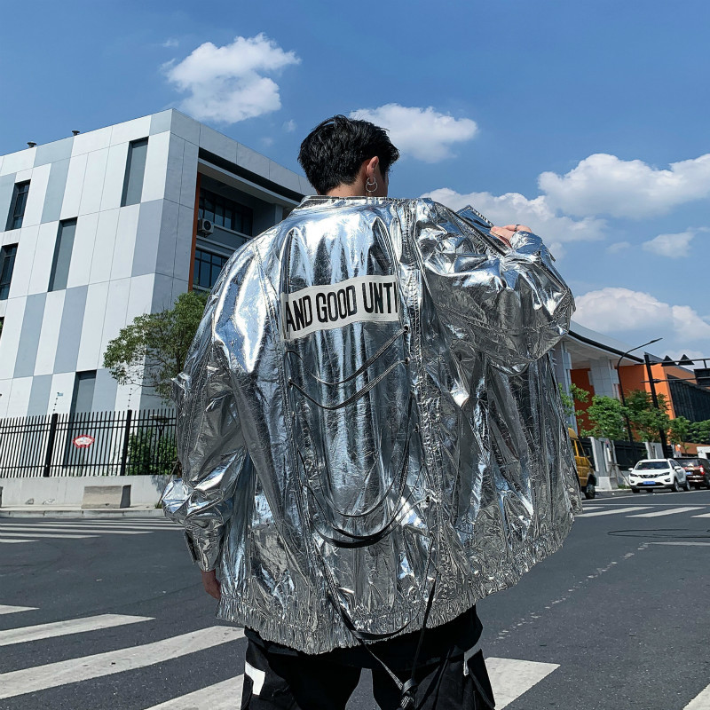 2019 summer new jacket male silver patch reflective coat large pocket sunscreen thin windbreaker streetwear hip hop Japan Style, Black
2019 summer new jacket male silver patch reflective coat large pocket sunscreen thin windbreaker streetwear hip hop Japan Style, Black