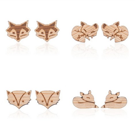 Handmade Wood Ear Studs Unisex Fox Charm Light Weight Stud Earrings Fashion Jewelry Party Gift Original Color Wood Earrings
Handmade Wood Ear Studs Unisex Fox Charm Light Weight Stud Earrings Fashion Jewelry Party Gift Original Color Wood Earrings
