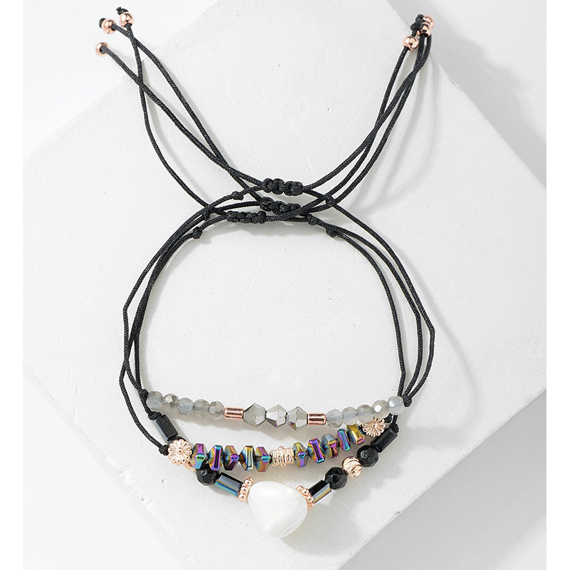 Natural stone hand-woven bracelet boho jewelry beaded ladies men's link wrist stretch chain bracelet set