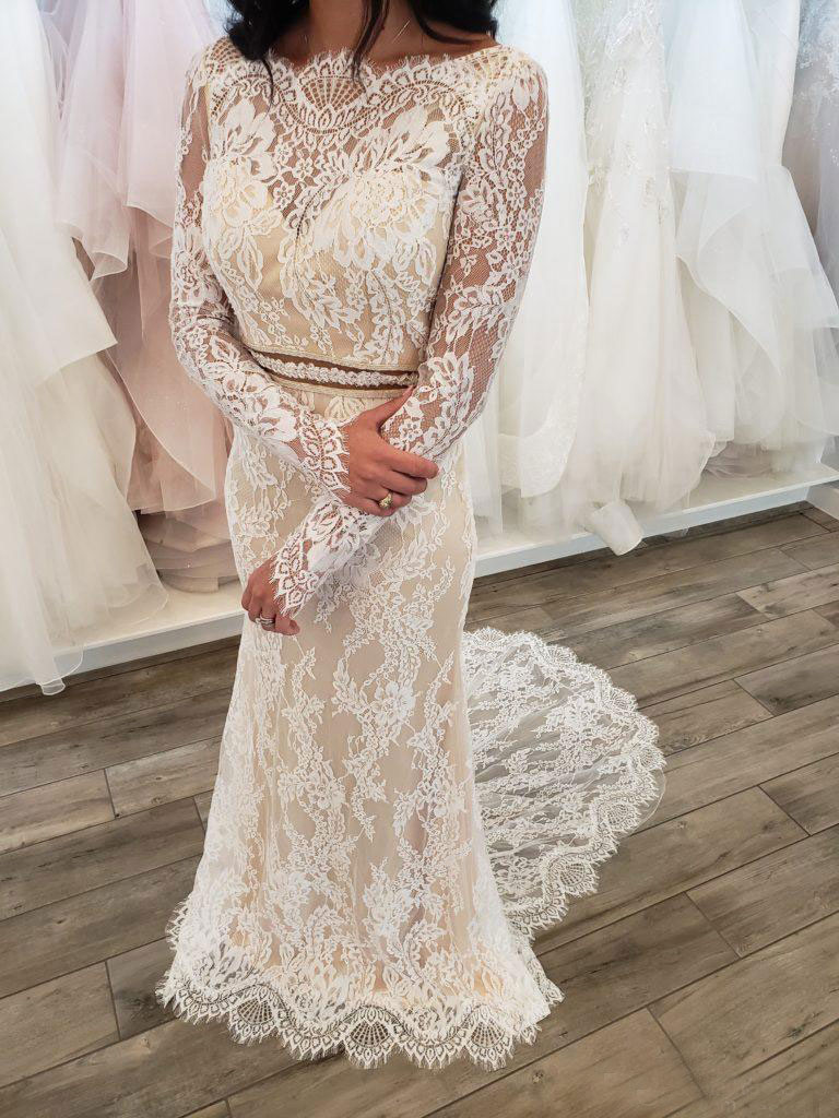Mermaid Lace Classy Backless Wedding Dresses Bateau Neck Long Sleeves Bridal Gowns Sweep Train Custom Made Trumpet Robe De Marie