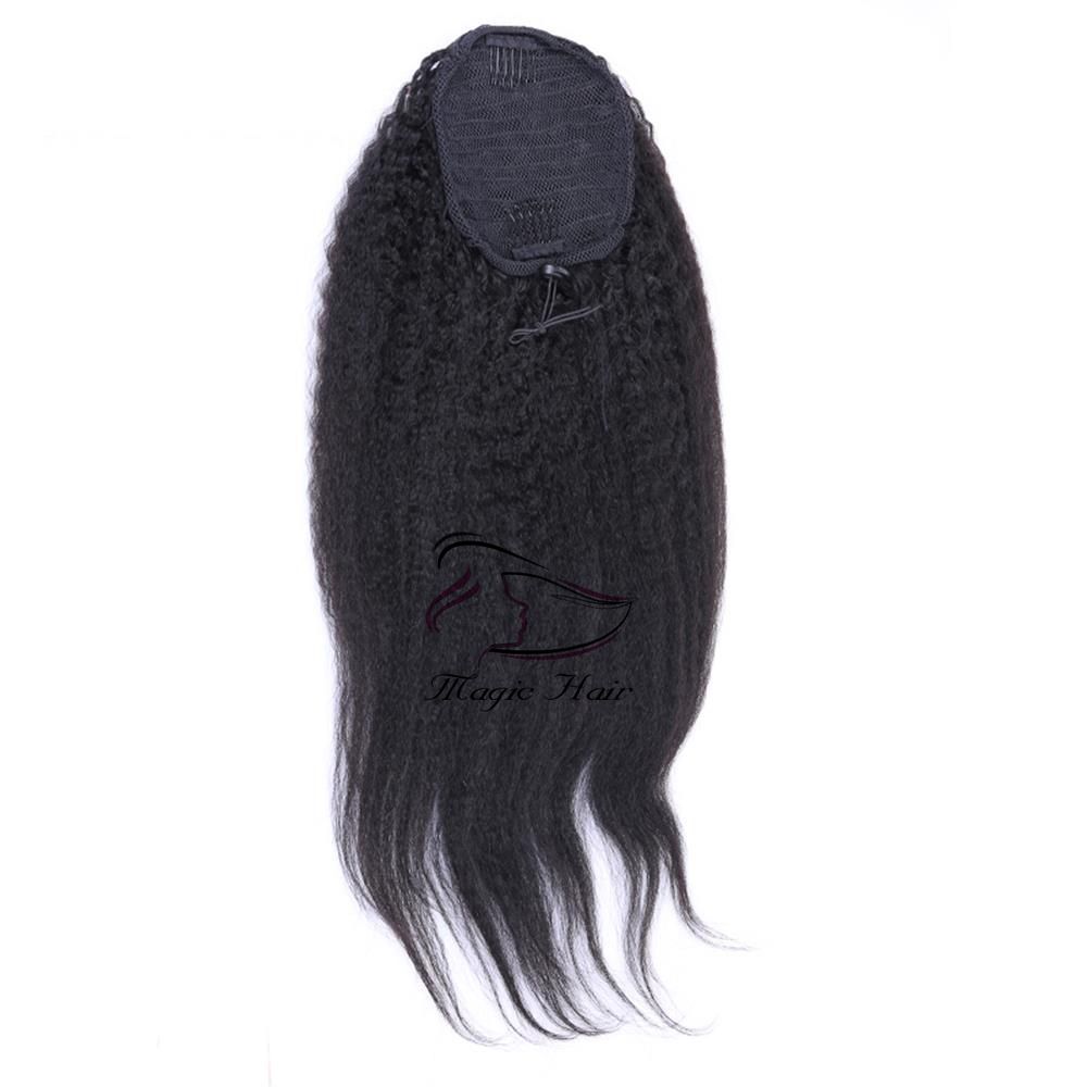 Afro Kinky straight Human Hair Ponytail For Black Women Brazilian Virgin Hair Drawstring Ponytail Hair Extensions 10-20 inch