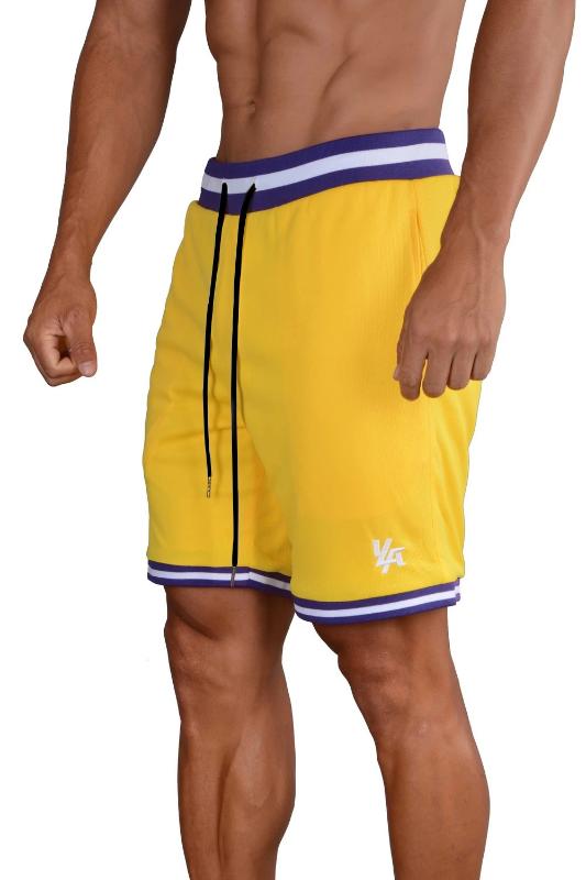 New Men Fitness Bodybuilding Shorts Man Summer Gyms Workout Male Breathable Mesh Quick Dry Sportswear Jogger Beach Short Pants